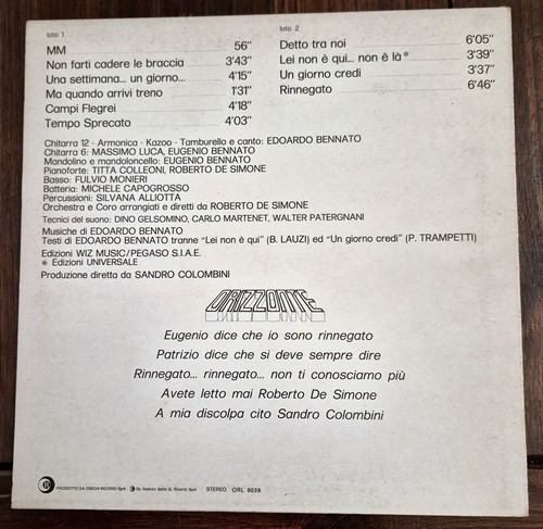 EDOARDO BENNATO - NON FARTI CADERE LE BRACCIA - VINILE 33 GIRI - BUONO STATO - Foto 2 di 6
