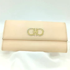 Salvatore Ferragamo Long Wallet Leather Purse Gancini