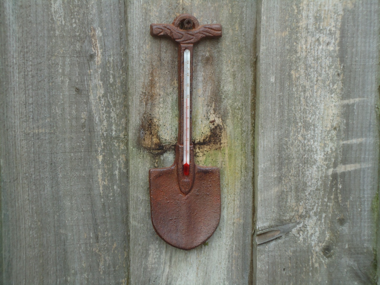 Thermometer Spade Cast Iron For Garden Shed Home Conservatory Green House Porch eBay
