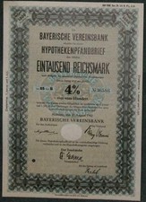 Bayerische Vereinsbank Hypothekenpfandbrief Ser. 25 4 % 1942 1000 RM