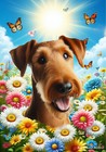 Irish Terrier Summer Butterflies Flag