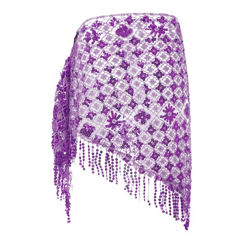 Women Belly Belt Skirt Waist Sequins Tassels Belly Dance Hip Scarf Belt Costumes - Imagen 18 de 80
