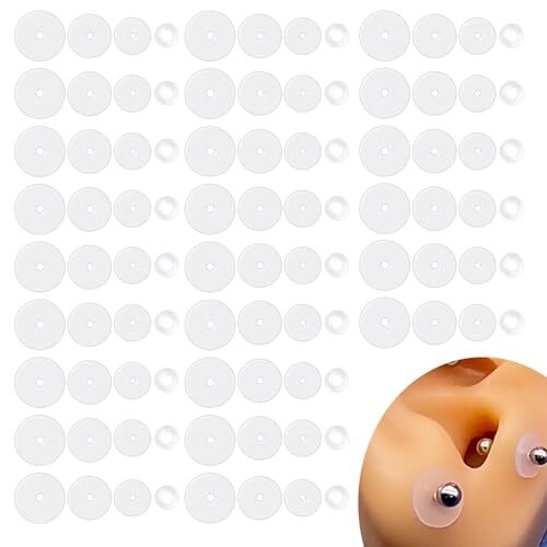 100 Pcs Clear Piercing Discs Earring Backs Plastic Disc Pads Stabilizer - Picture 3 of 9