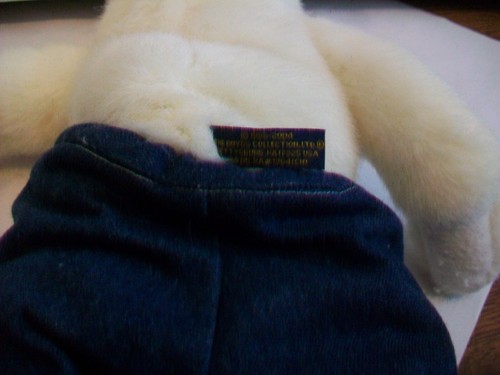 BOYDS BEARS - 15" White Bear with Jeans 1988-2004 collection - Picture 3 of 3