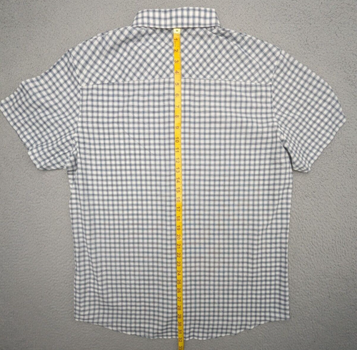 Travis Mathew Shirt Mens XL Casual Gray Check SS Button-front Logo - Picture 7 of 11
