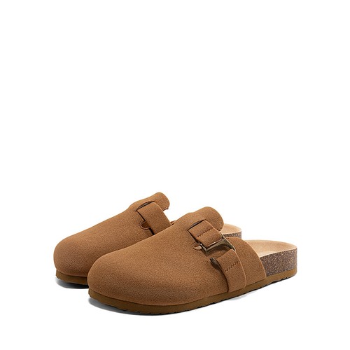 Damen Wildleder Clogs Pantoletten Korkfußbett Arbeitsschuhe mit Fußgewölbestütze - Bild 23 von 30