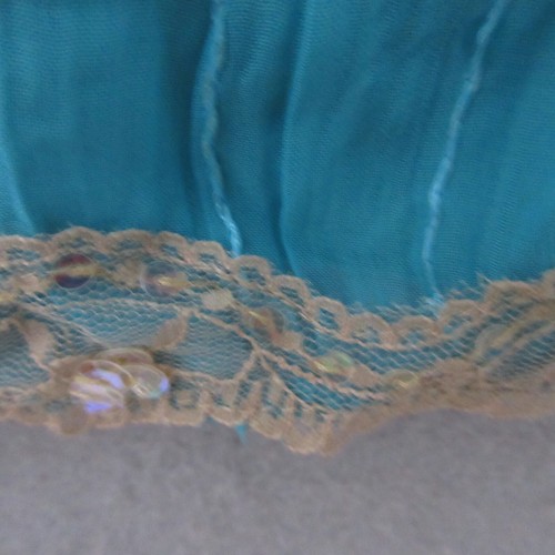 Canotta No Boundaries XL blu pizzo paillettes Y2K anni 90 baby doll Fairy Coquette Boho - Foto 5 di 13