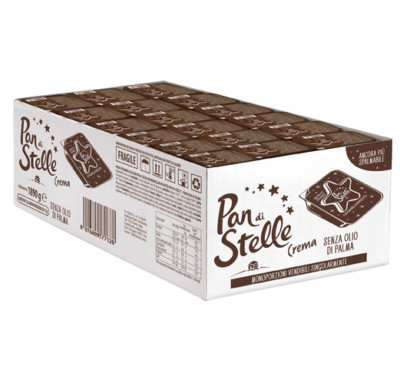 126x Pan di Stelle Streichfähige Kakaocreme mit Haselnüssen und Kekskörnern 15g