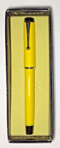 Parker Big Red Ball Pen Yellow Chrome Trim Second Edition Outstanding Condition