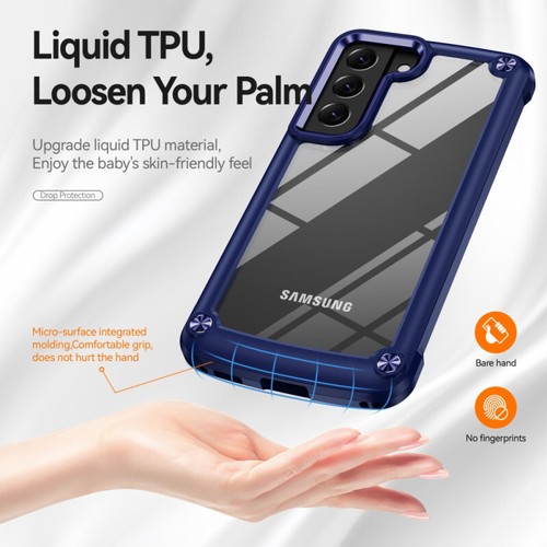 Tough Shield Snap-on Transparent Case for Samsung Galaxy S23 Plus - Blue - Picture 5 of 9