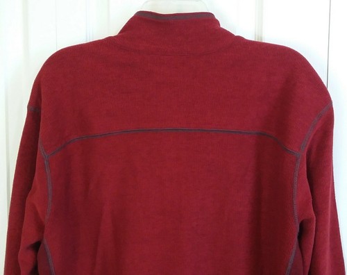 Tommy Bahama Mens *XL 1/4 Reversible zip Pullover Sweater brick red EUC - Picture 8 of 12