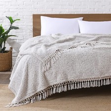 Ultra Soft Fleece Sherpa Blanket King Size,Lightweight Cozy Boho Bed Blanket ...
