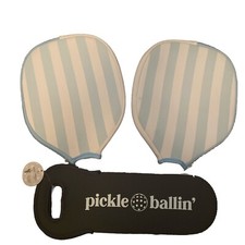 Pickleball Paddle Covers Ball Case Blue White Zip 2 Covers Fast Ship New