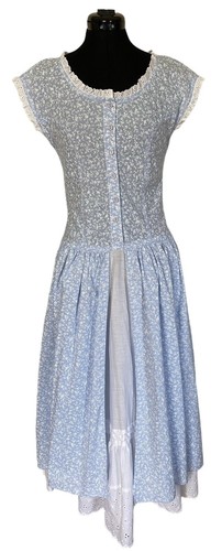 VINTAGE JODI SCHWARTZ FÜR BILL BERMAN Calico langes Kleid Prärie Cottage Core - Bild 4 von 17
