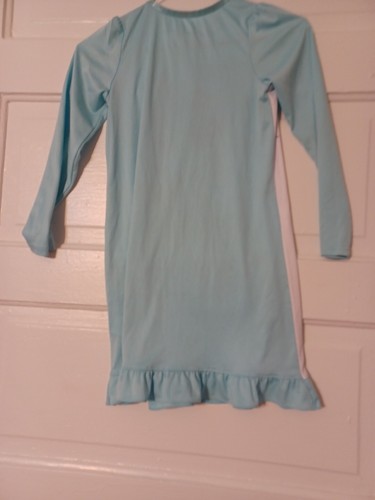 DISNEY FROZEN ELSA LONG SLEEVE Blue 100% Polyester NIGHTGOWN SZ 8   - Picture 5 of 6