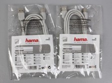 Set of 2 Hama USB 2.0 Cable A Male / B Male 1.5m Shielded Grey B27-2pcs