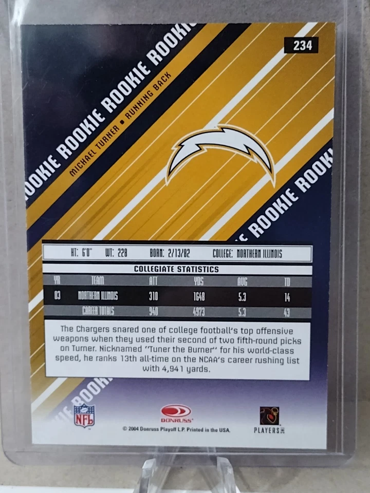 2004 Leaf Rookies & Stars - Rookie #234 Michael Turner /750 (RC) - Image 3 of 3