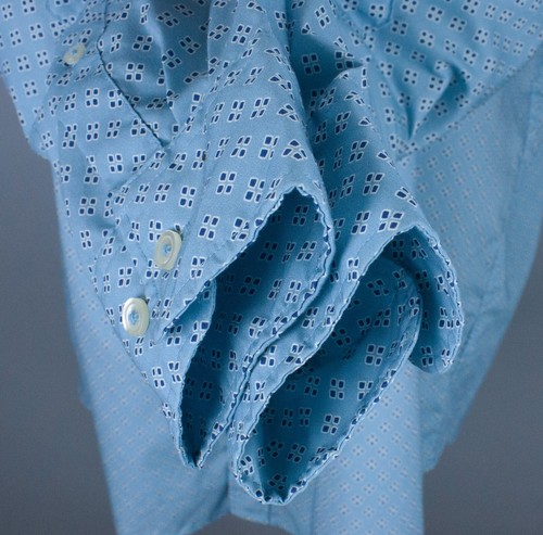 Charles Tyrwhitt Mens Button-Down Diamond Print Long Sleeve Shirt Aqua-Green XXL - Picture 11 of 20