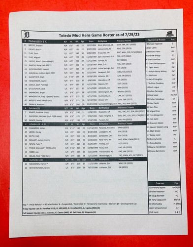 SAINT PAUL SAINTS VS. TOLEDO MUD GALLENS 29/07/2023 NOTAS DE JUEGO CALENDARIO DE BOLETOS MILB - Imagen 5 de 11