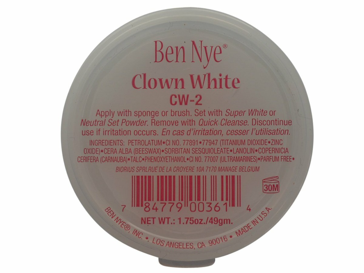 Ben Nye Clown White 1.75oz Theatrical Stage Makeup Creme Face