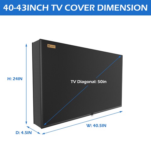 Cubierta de TV exterior de 30-65 pulgadas protectores de pantalla de televisión resistentes a la intemperie cremallera completa - Imagen 11 de 14