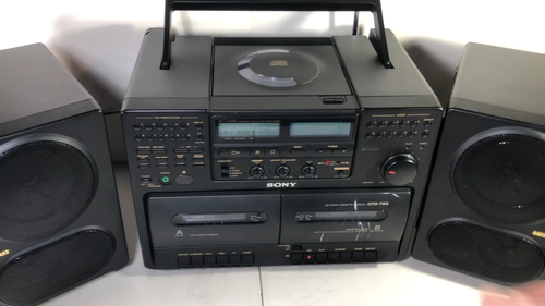 SONY CD Radio Double Cassette Player CFD-765 Stereo BoomBox Read Description - Video 1 of 1