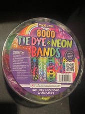 8000 TIEDYE NEON BANDS INCLUDES 2 PICK TOOLS 100 C-CLIPS FREE SHIPPING