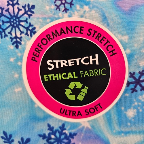 Scrubstar Women's size SMALL S Winter Scrubs Top Aurora Snowflake Blue Pink NEW - Bild 3 von 4