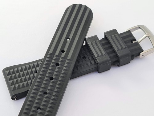 Waffle silicone and FKM rubber diver watch strap band 20,22mm, Tracking AU stock - Picture 25 of 102