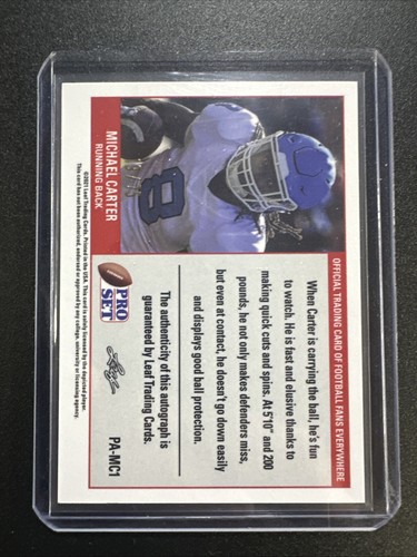 2021 Leaf Pro Set Metal 1989 Red Wave /75 Michael Carter #PA-MC1 Rookie Auto RC - Picture 2 of 3