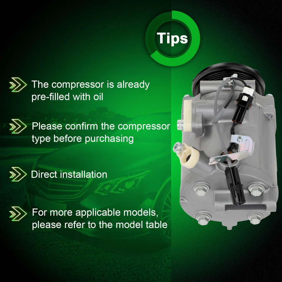 A/C AC Compressor W/ Clutch For 2008 2009 2010 Mitsubishi Lancer 2.0L Non Turbo - Image 4 of 4