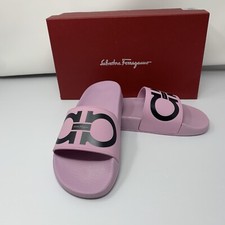 SALVATORE FERRAGAMO Women's Groove Slide Marshmallow Nero EUR 36 US 6 NIB S0412