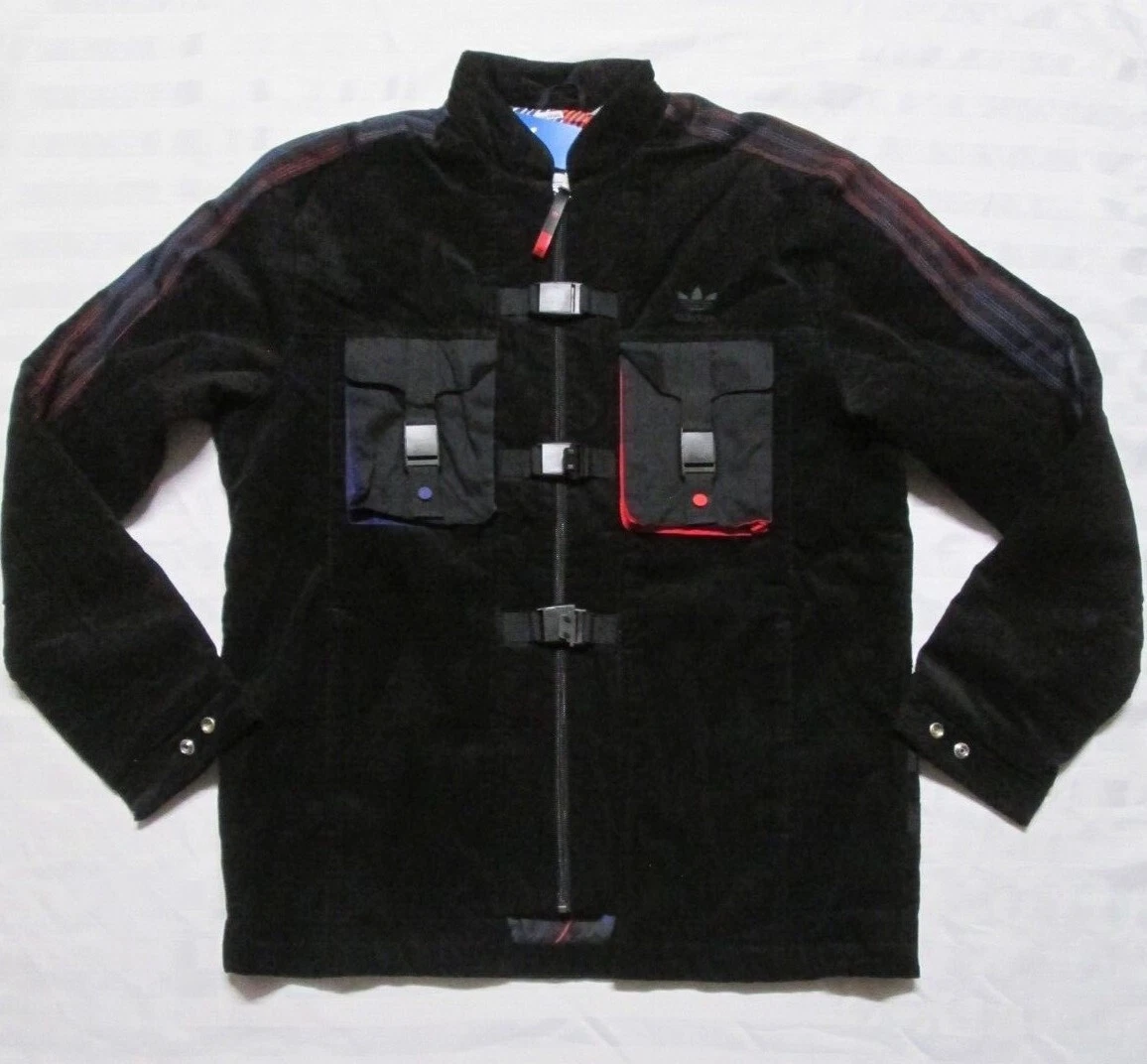 ADIDAS Mens Black/Scarle Corduroy CNY Coach Jacket GN5444