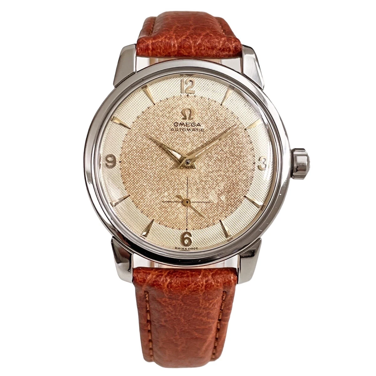 1956 OVERSIZE OMEGA SUB SECONDS TWO TONE HONEYCOMB DIAL CAL. 492