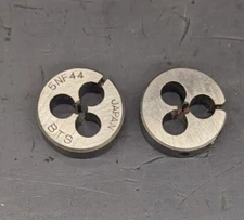 2 BTS 5-44 NF Round Dies 13/16" OD Screw Adjustable Die Carbon Steel Japan