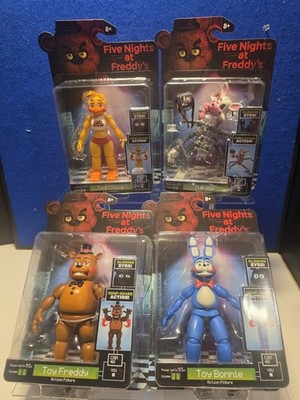 4 Set FNAF Five Nights At Freddy's Jazwares Bonnie, Freddy, Chica, Mangle 