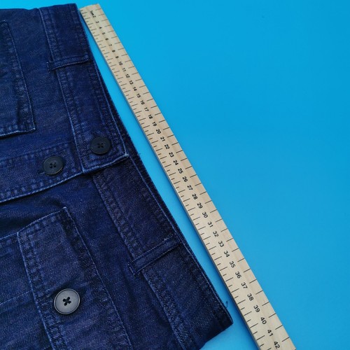 JACK WILLS Women's Blue Denim Skirt UK 12 US 8 Medium 100% Cotton Front Buttons - Picture 10 of 16