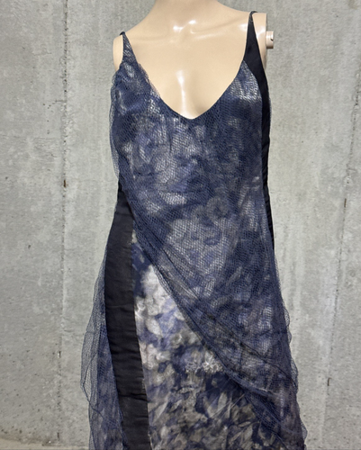 Maxi Vestido Largo Nina Ricci Pasarela Drapeado Volantes Espalda Abierta EE. UU. 6 8 / FR 40 - Imagen 4 de 5