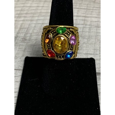 Marvel Avengers Infinity Gauntlet Ring Gold Tone Infinity Stones Size 8.5 3276