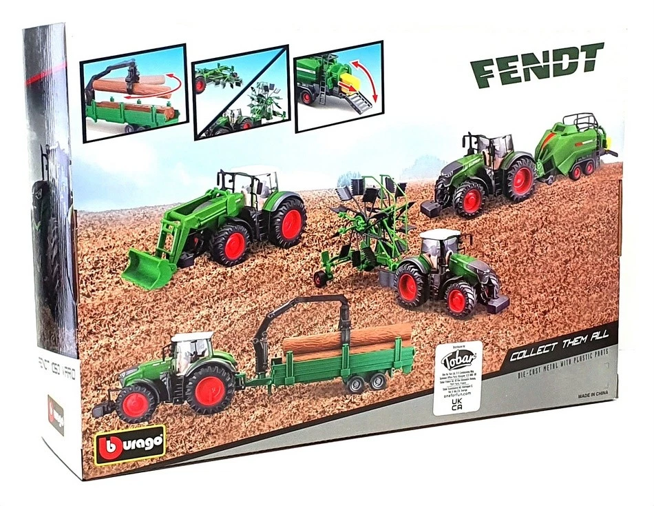 Burago escala 1/50 18-31668FE - Fendt 1050 Vario y 3 remolques - verde Foto 3 de 4