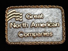 PK11135 NOS VINTAGE 1986 GREAT NORTH AMERICAN COMPANIES BELT BUCKLE