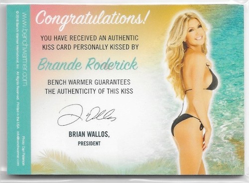 2025 BENCHWARMER GIRLS OF SUMMER BRANDE RODERICK KISS AUTOGRAPH AUTO ON CARD /10 - Imagen 2 de 2
