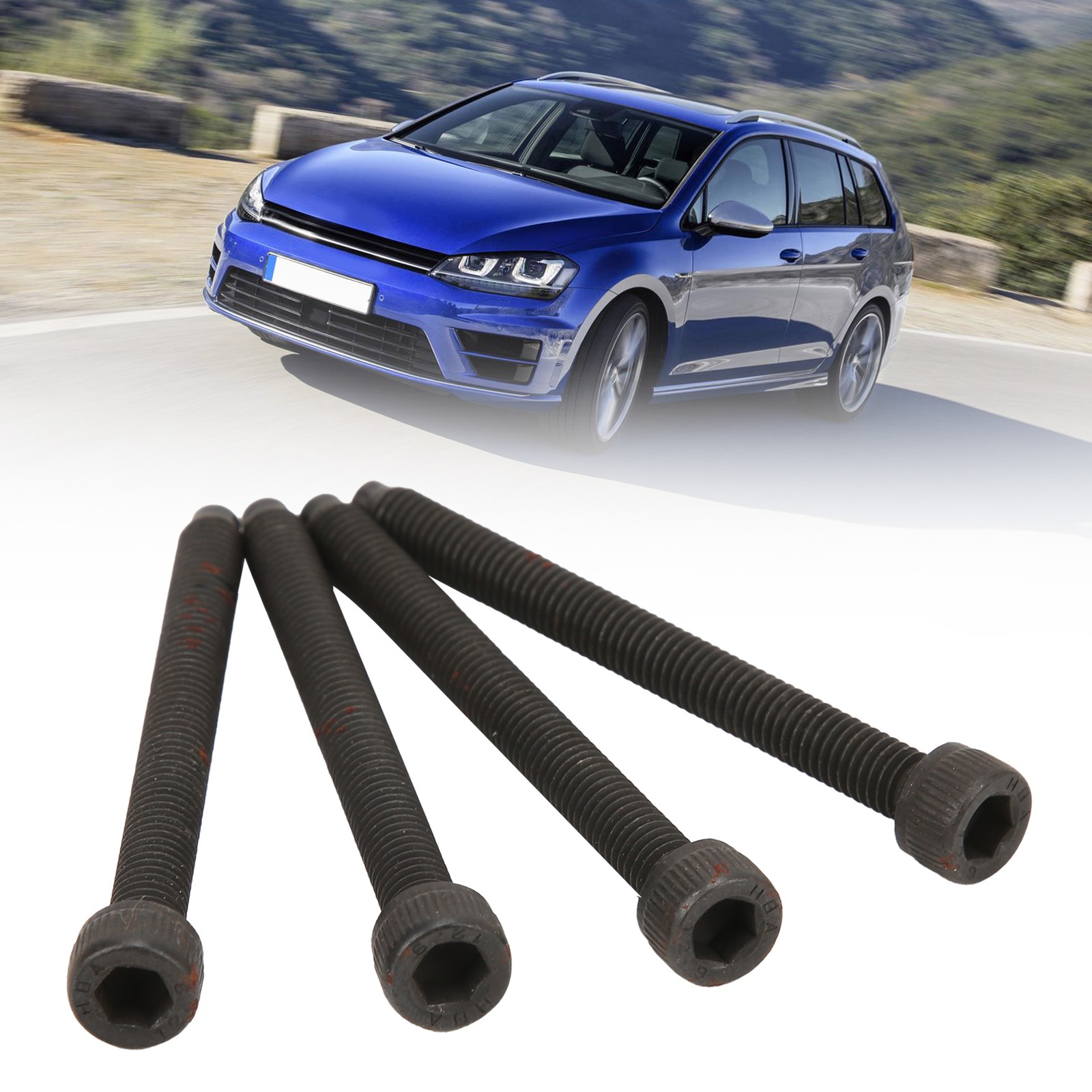 4pcs Injector Screws Bolts Set 038103385A Iron Black For Cabriolet 2008‑2009
