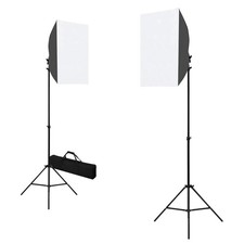 Vidaxl Kit per Studio Fotografico con Luci Softbox e Fondale 