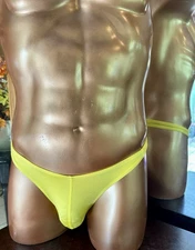 Small Solid Yellow Thong Bikini made in the USA MaryAngel Boutique Starwearus
