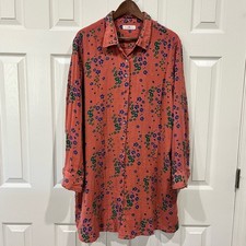 Natural Life Women's Cotton Gauze Georgia Shirt Dress Floral Size L