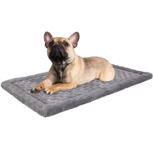 Dog Crate Pad 30x19 inch Gray Memory Foam Bed Mat Small Medium, Grey