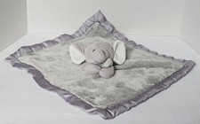 Carter's Gray Elephant Baby Security Blanket Plush Lovey Satin Trim 14x14 2020