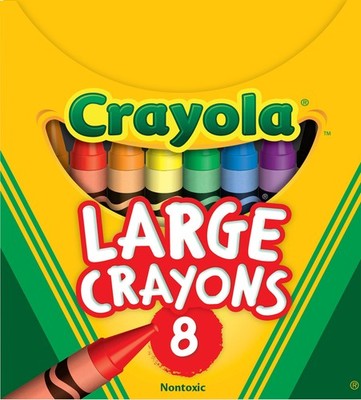 Large Crayons 8 Count Assorted Kids Toddlers Art Coloring School Supplies