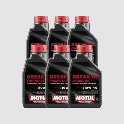 Motul Break-In Engine Oil 10W40 Mineral High ZDDP 1 Liter 108080 - 6 Pack